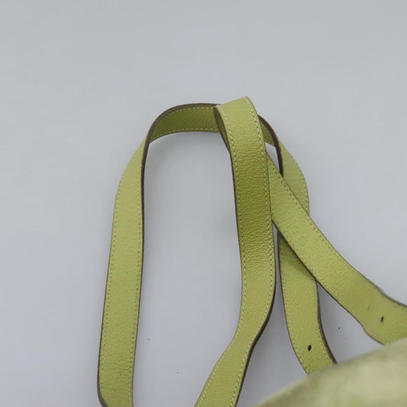 GUCCI Bamboo Backpack Suede Leather Green Gold 003 1956 0030 Auth nb201