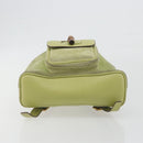 GUCCI Bamboo Backpack Suede Leather Green Gold 003 1956 0030 Auth nb201-16