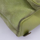 GUCCI Bamboo Backpack Suede Leather Green Gold 003 1956 0030 Auth nb201-9