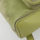 GUCCI Bamboo Backpack Suede Leather Green Gold 003 1956 0030 Auth nb201-9