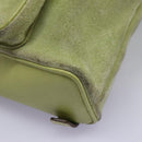 GUCCI Bamboo Backpack Suede Leather Green Gold 003 1956 0030 Auth nb201-17