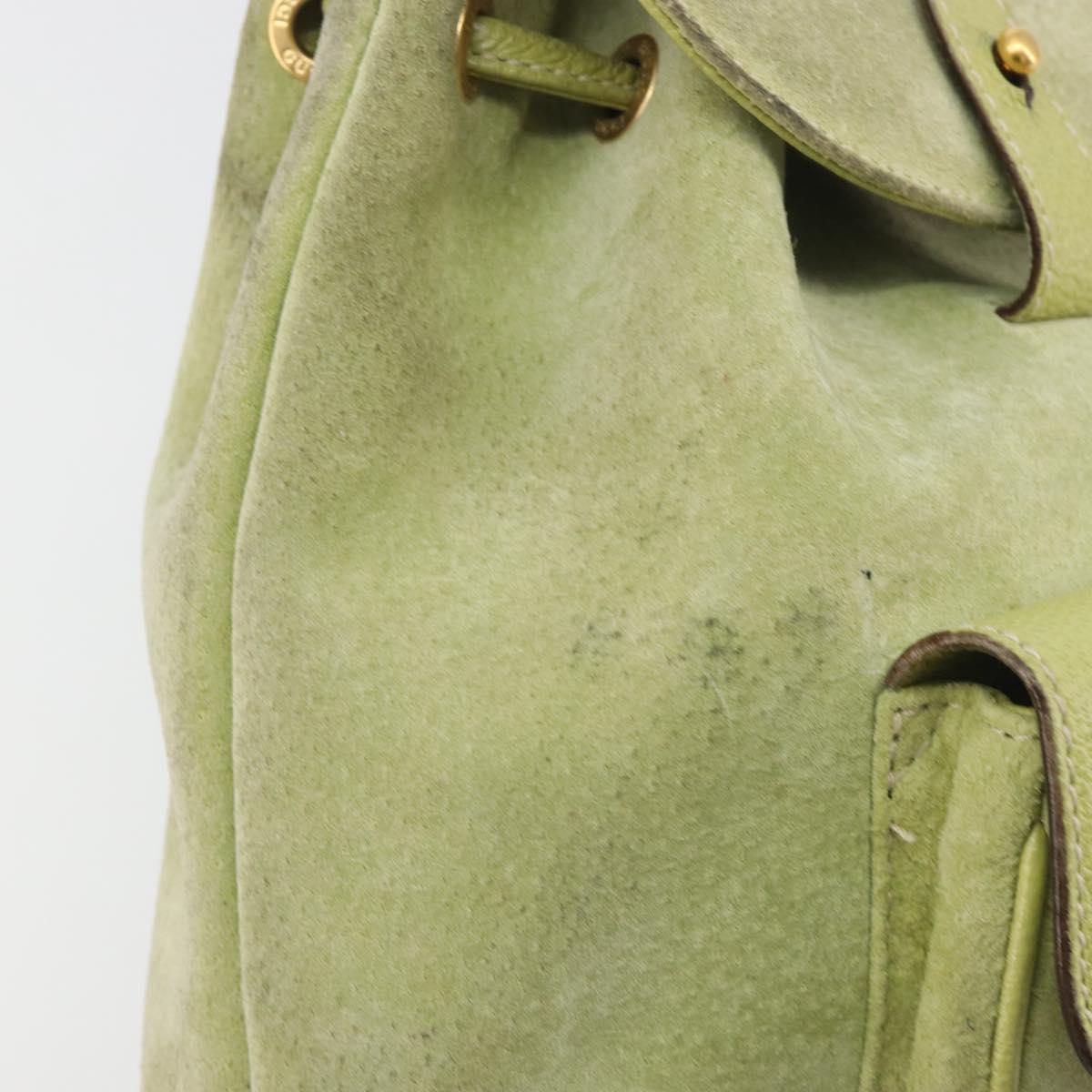 GUCCI Bamboo Backpack Suede Leather Green Gold 003 1956 0030  display picture 2