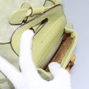 GUCCI Bamboo Backpack Suede Leather Green Gold 003 1956 0030 Auth nb201-22