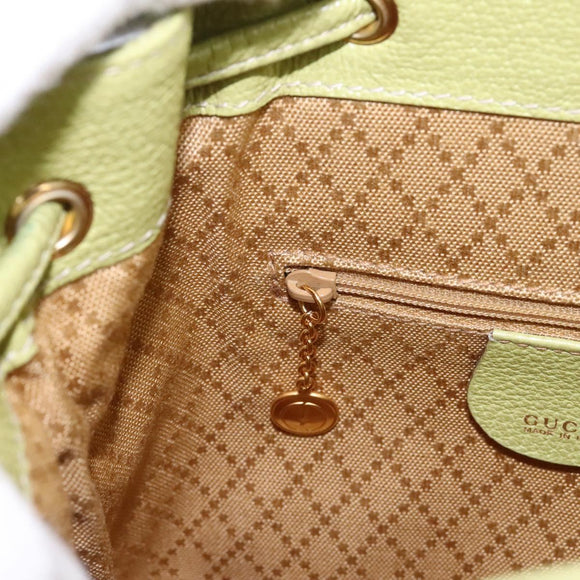 GUCCI Bamboo Backpack Suede Leather Green Gold 003 1956 0030 Auth nb201