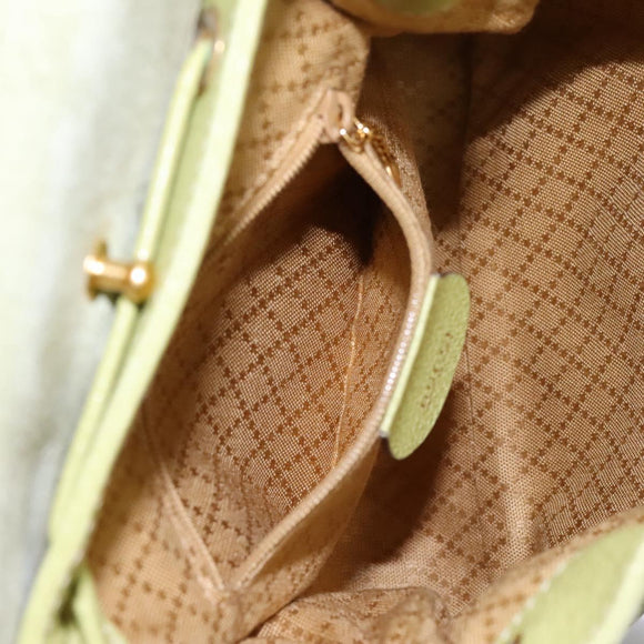 GUCCI Bamboo Backpack Suede Leather Green Gold 003 1956 0030 Auth nb201