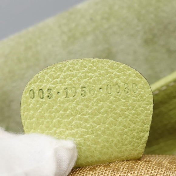 GUCCI Bamboo Backpack Suede Leather Green Gold 003 1956 0030 Auth nb201