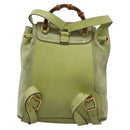 GUCCI Bamboo Backpack Suede Leather Green Gold 003 1956 0030 Auth nb201-2