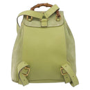 GUCCI Bamboo Backpack Suede Leather Green Gold 003 1956 0030 Auth nb201-2