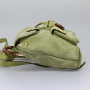 GUCCI Bamboo Backpack Suede Leather Green Gold 003 1956 0030 Auth nb201-4
