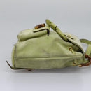 GUCCI Bamboo Backpack Suede Leather Green Gold 003 1956 0030 Auth nb201-4
