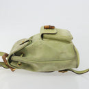 GUCCI Bamboo Backpack Suede Leather Green Gold 003 1956 0030 Auth nb201-4