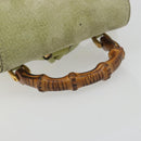 GUCCI Bamboo Backpack Suede Leather Green Gold 003 1956 0030 Auth nb201-7