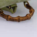 GUCCI Bamboo Backpack Suede Leather Green Gold 003 1956 0030 Auth nb201-7