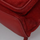 GUCCI Bamboo Rucksack Wildleder Rot Gold 003 2058 0016 Auth nb202-16