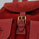 GUCCI Bamboo Rucksack Wildleder Rot Gold 003 2058 0016 Auth nb202-23