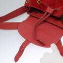 GUCCI Bamboo Rucksack Wildleder Rot Gold 003 2058 0016 Auth nb202-10