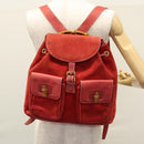GUCCI Bamboo Rucksack Wildleder Rot Gold 003 2058 0016 Auth nb202-31
