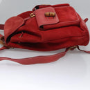 GUCCI Bamboo Rucksack Wildleder Rot Gold 003 2058 0016 Auth nb202-4
