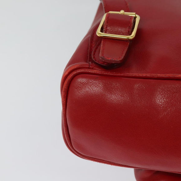 GUCCI Bamboo Backpack Leather Red Gold 003 3444 0030 Auth nb203
