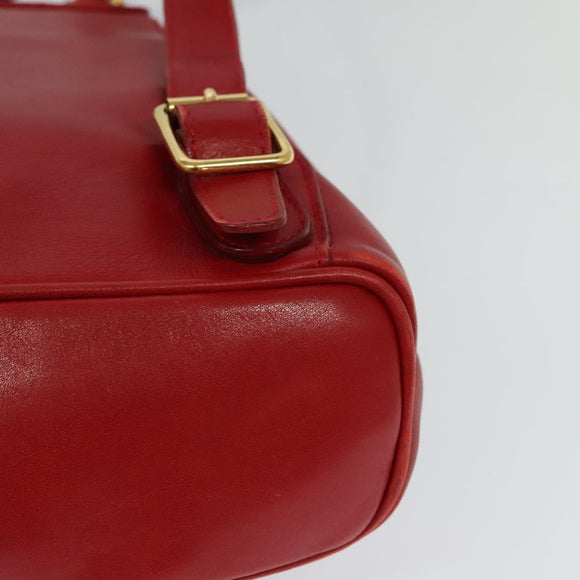 GUCCI Bamboo Backpack Leather Red Gold 003 3444 0030 Auth nb203
