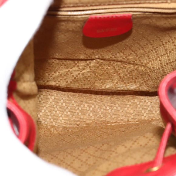 GUCCI Bamboo Backpack Leather Red Gold 003 3444 0030 Auth nb203