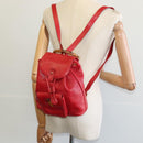 GUCCI Bamboo Backpack Leather Red Gold 003 3444 0030 Auth nb203-24