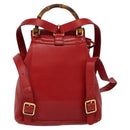 GUCCI Bamboo Backpack Leather Red Gold 003 3444 0030 Auth nb203-2