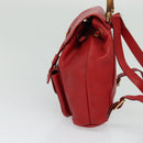 GUCCI Bamboo Backpack Leather Red Gold 003 3444 0030 Auth nb203-3