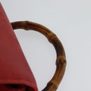 GUCCI Bamboo Backpack Leather Red Gold 003 3444 0030 Auth nb203-14