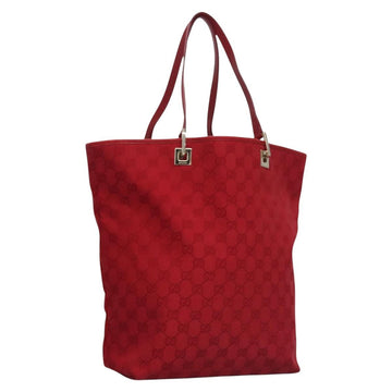 GUCCI GG Canvas Tote Bag Red gold 002 1098 Auth nb221