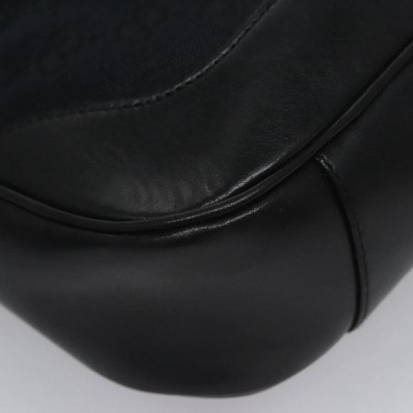 GUCCI GG Canvas Sherry Line Tote Bag Bamboo 2way Black Silver gold Auth nb227