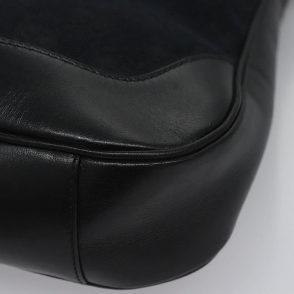 GUCCI GG Canvas Sherry Line Tote Bag Bamboo 2way Black Silver gold Auth nb227