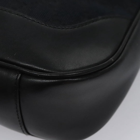 GUCCI GG Canvas Sherry Line Tote Bag Bamboo 2way Black Silver gold Auth nb227