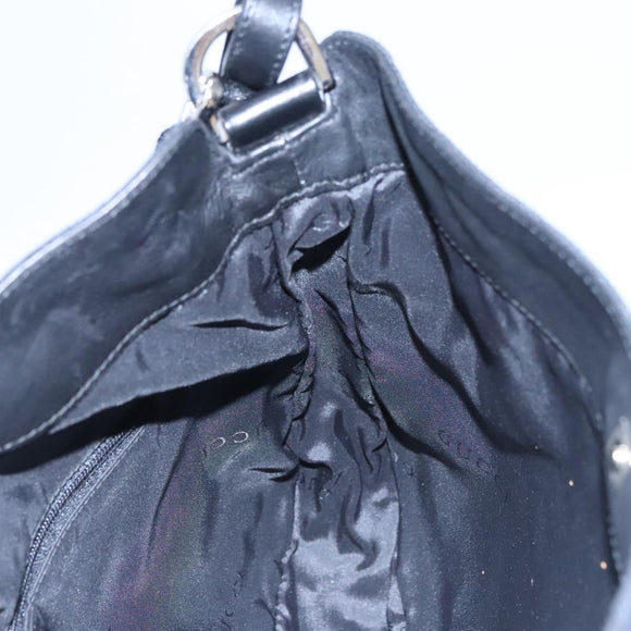 GUCCI GG Canvas Sherry Line Tote Bag Bamboo 2way Black Silver gold Auth nb227