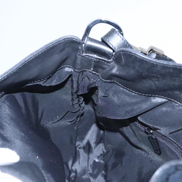 GUCCI GG Canvas Sherry Line Tote Bag Bamboo 2way Black Silver gold Auth nb227