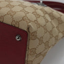 GUCCI GG Canvas Hand Bag Beige Pink gold 120844 Auth nb237-11