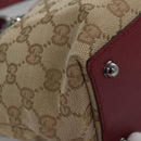GUCCI GG Canvas Hand Bag Beige Pink gold 120844 Auth nb237-12