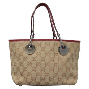 GUCCI GG Canvas Hand Bag Beige Pink gold 120844 Auth nb237 - 0