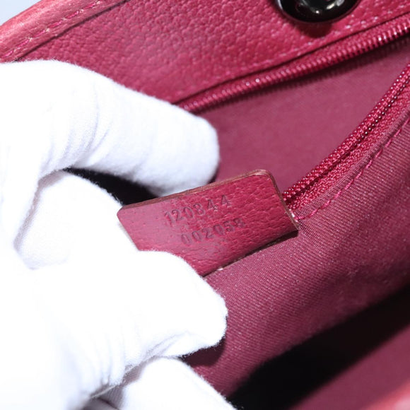 GUCCI GG Canvas Hand Bag Beige Pink gold 120844 Auth nb237