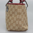 GUCCI GG Canvas Hand Bag Beige Pink gold 120844 Auth nb237-5