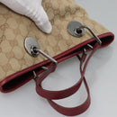 GUCCI GG Canvas Hand Bag Beige Pink gold 120844 Auth nb237-6