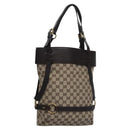 GUCCI GG Canvas Tote Bag Beige Brown gold 106248 Auth nb240-1