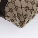 GUCCI GG Canvas Tote Bag Beige Brown gold 106248 Auth nb240-9