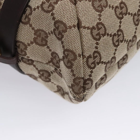 GUCCI GG Canvas Tote Bag Beige Brown gold 106248 Auth nb240
