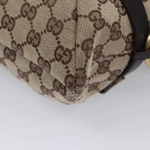 GUCCI GG Canvas Tote Bag Beige Brown gold 106248 Auth nb240