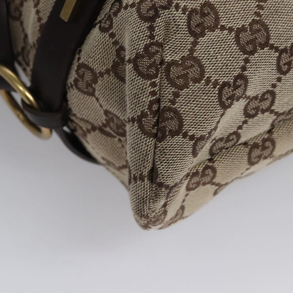 GUCCI GG Canvas Tote Bag Beige Brown gold 106248 Auth nb240