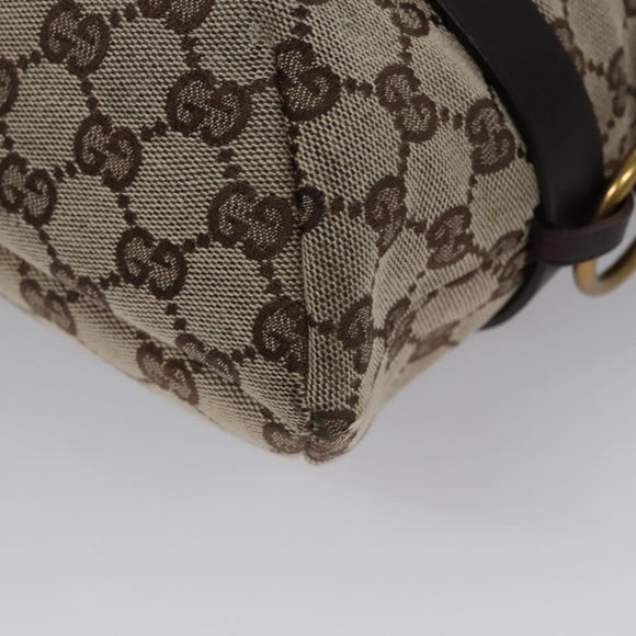 GUCCI GG Canvas Tote Bag Beige Brown gold 106248 Auth nb240