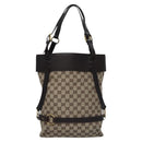 GUCCI GG Canvas Tote Bag Beige Brown gold 106248 Auth nb240-13