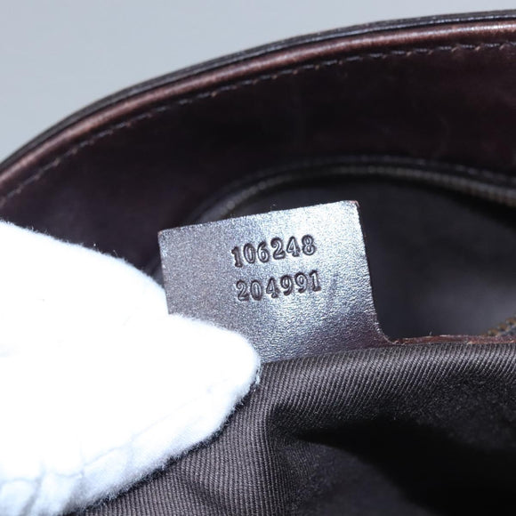 GUCCI GG Canvas Tote Bag Beige Brown gold 106248 Auth nb240