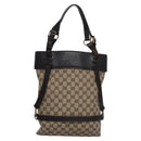 GUCCI GG Canvas Tote Bag Beige Brown gold 106248 Auth nb240-2